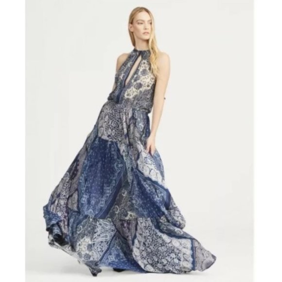 ✨ HP✨ Halter Dress NWT Paisley Bandana Halter Maxi - Picture 6 of 16